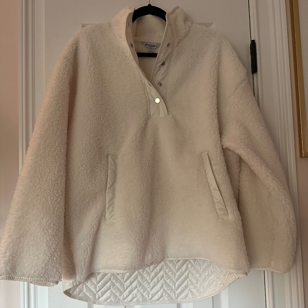 Athleta Cozy Sherpa Snap Sweatshirt